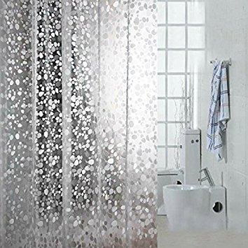 Eforgift Eco-Friendly 12 Gauge PVC Shower Curtains Mildew Resistant Waterproof ,Bathroom Curtain Liner, Stone Clear (72 Inch By 72 Inch)