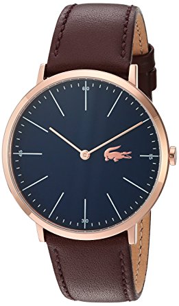 Lacoste Men's Quartz Gold and Leather Watch, Color:Brown (Model: 2010871)