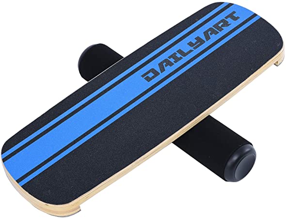 Dailyart Balance Board, Wooden Balance Board Trainer Professional Roller Board with Anti-Slip Surface & Solid Wood Board for Snowboard, Surf, Hockey Training, Unique Gift for Athletes, Kids, Adults