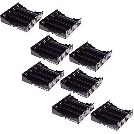 BCP 8pcs Plastic Li-ion DIY Battery Case Holder for 4x3.7V 18650 Batteries