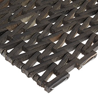 Durable Durite Recycled Tire-Link Outdoor Entrance Mat, Herringbone Weave, 24" x 60", Black