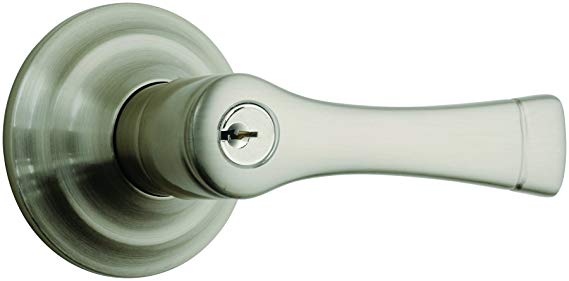Brinks Push Pull Rotate Door Locks Harper Entry Lever, Satin Nickel, 23012-119