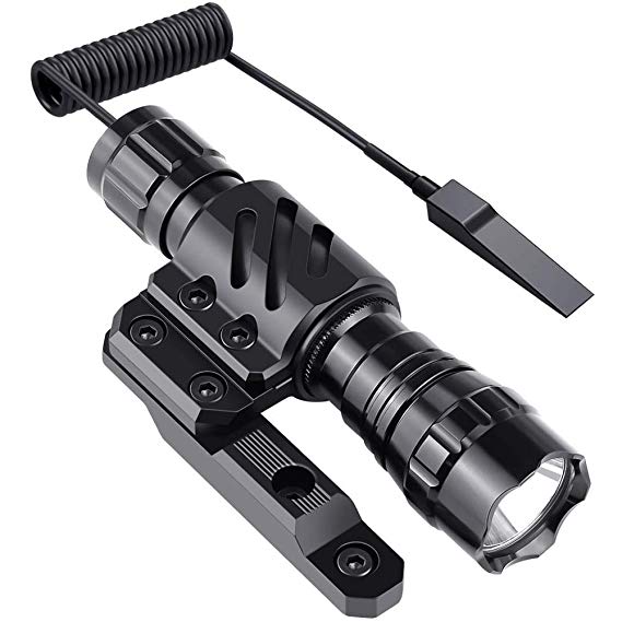 Feyachi FL14 Mlok Flashlight 1200 Lumen Tactical Weapon light with M-Lok Rail Mount for AR15 Outdoor Hunting Shooting - Rechargeable 18650 Batteries and Pressure Switch Included