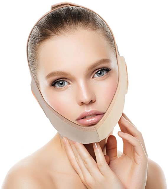 Face Slimming Belt, Facial Cheek V Shape Lift Up Thin Mask Strap Face Line Anti Wrinkle Beauty Tool Double Chin Reduce Bandage for Woman Man (L, Type 1)