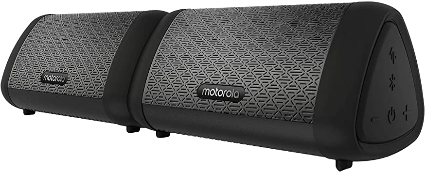 Motorola Sonic Sub 630 Bass Twin - Powerful, Portable Bluetooth Speaker with True Wireless Link Pairing - Built-in Subwoofers for Full Bass & Stereo - IPX5 Waterproof & 9-Hour Charge on Max Volume