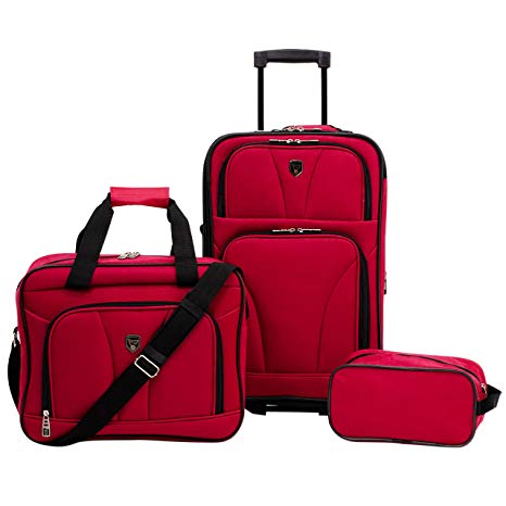 Travelers Club Bowman 3 Piece Carry On, Red