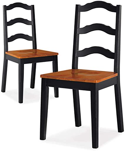 Better Homes and Gardens Autumn Lane Ladder Back Dining Chairs, Set of 2, Black