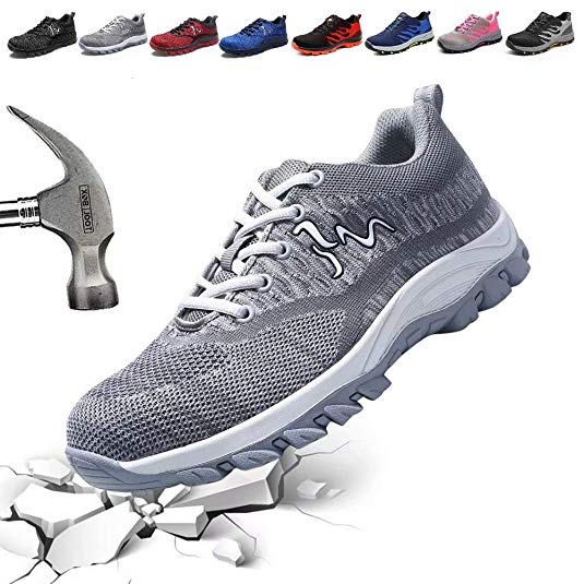 Steel Toe Safety Work Shoes for Men Women Mid-Sole Fashion Outdoor Hiking Sneakers