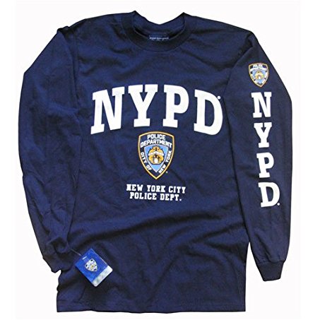 NYPD T-SHIRT, Officially Licensed Crewneck Long-Sleeve Athletic Tee