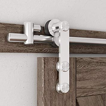 SMARTSTANDARD 8ft Sliding Barn Door Hardware Kit -Stainless Steel Heavy Duty Sturdy Barn Door Track -Super Smoothly and Quietly -Includes Step-by-Step Installation Instruction -Fit 48" Wide Door Panel