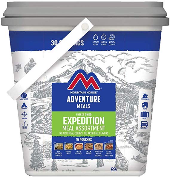 Mountain House Expedition Bucket | Freeze Dried Backpacking & Camping Food | 30 Servings