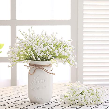 Babies Breath Flowers Artificial Fake Gypsophila DIY Floral Bouquets Arrangement Wedding Home Decor 10PCS