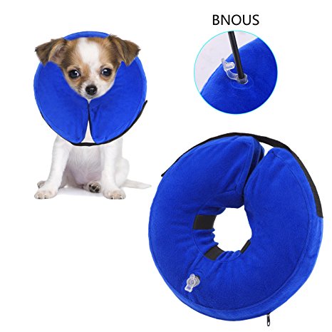 PetAZ Pet Recovery Inflatable Collar, Comfortable Soft E-Collar for Dogs Cat, Postoperative Wound Healing