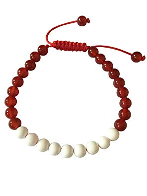 Tibetan Mala Carnelian Conch Sheel Wrist Mala Yoga Bracelet for Meditation