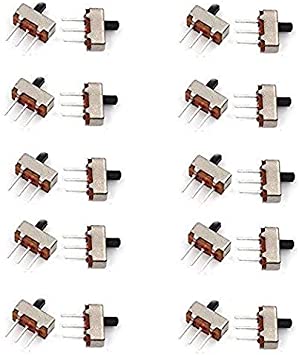 HiLetgo 20PCS SS-12D00 (1P2T) Toggle Switch Vertical Slide Switch