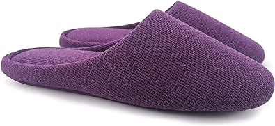 ofoot Womens Indoor Washable Cotton Memory Foam Slippers Ladies Slip-Ons House Shoes Bedroom Sleepers Lightweight Breathable Non Skid Rubber Sole