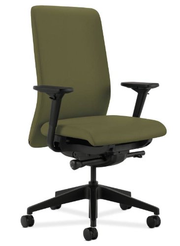 HON Nucleus Upholstered Back Task Chair with Synchro-Tilt, Seat Glide, Adjustable Arms and Olivine Fabric