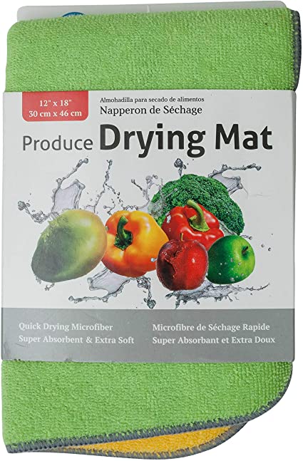 Jacent Microfiber Produce Drying Mat, 12 x 18 inch - 1 Pack