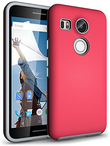 Nexus 5X Case ImpactStrong Exact-Fit Hybrid Shell Good Grip Series Premium Textured Grip Cover Shock Proof Rugged and Lightweight Impact Protection for LG Google Nexus 5X 2015 - Pink