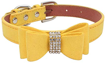 Howstar Pet Collars, Pet Supplies Adjustable Bowknot Dog Cat Necklace Rhinestone Crystal Bling Dog Collar