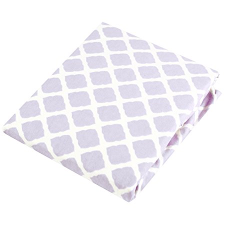 Kushies Baby Fitted Bassinet Sheet, Lilac Lattice