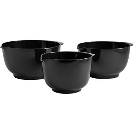 Hutzler Melamine Mixing Bowl Set: 2, 3 and 4 Liters, Black