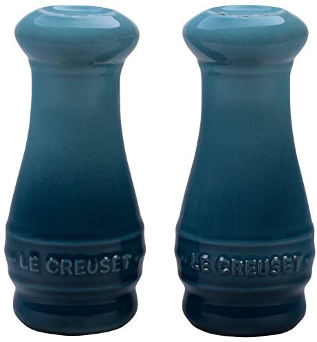 Le Creuset PG1102-046M Stoneware Salt and Pepper Shakers, 2.1 x 2.8 x 3.1, Marine