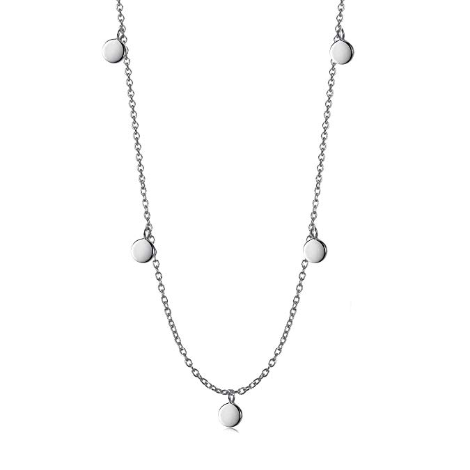 Sterling Silver Disc Choker Necklace