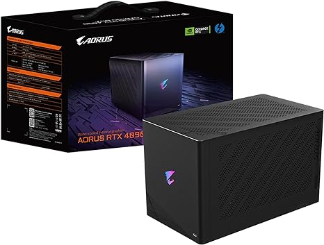 GIGABYTE AORUS RTX 4090 Gaming Box eGPU, WATERFORCE All-in-One Cooling System, Thunderbolt 3, GV-N4090IXEB-24GD External Graphics Card