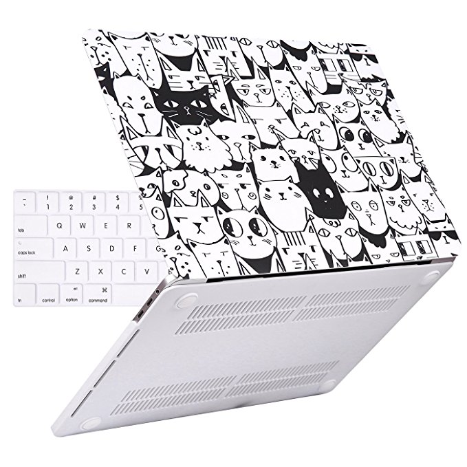 HDE Plastic Hard Shell Case Cover for Apple MacBook Pro 13 Inch (Touch Bar Model:A1706/A1708/A1989), Thousand Cats