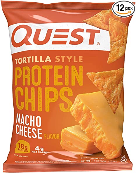 Tortilla Style Protein Chips, Low Carb, Nacho Cheese 1.1 Ounce (Pack of 12) (Best Choice)