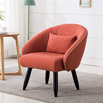 Lansen Furniture Modern Accent Arm Chair Leisure Club Seat with Solid Wood Legs (Orange)