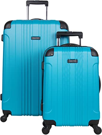 Kenneth Cole Reaction Out Of Bounds 2-Piece Lightweight Hardside 4-Wheel Spinner Luggage Set: 20" Carry-On & 28" Checked Suitcase, Teal