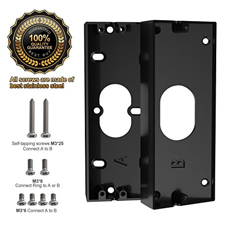 Zinc Alloy Doorbell Angle Adjustment Adapter, Stand For Ring Doorbell Pro,Braket For Ring Video Doorbell(Doorbell Not Included),With 18 Pcs Mount Kit