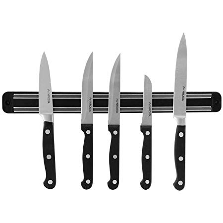 FunkyBuys® BLACK Kitchen SLIM Magnetic Knife Holder Rack w/Fixings Storage Sale on Amazon