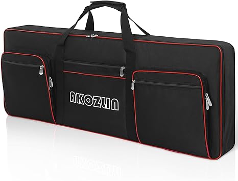 AKOZLIN 61 Keys Electric Piano Keyboard Gig Bag with Adjustable Straps and 5-Pocket for Keyboard Accessaries,61 Key Keyboard Case 40.6"x5.3"x15.7"