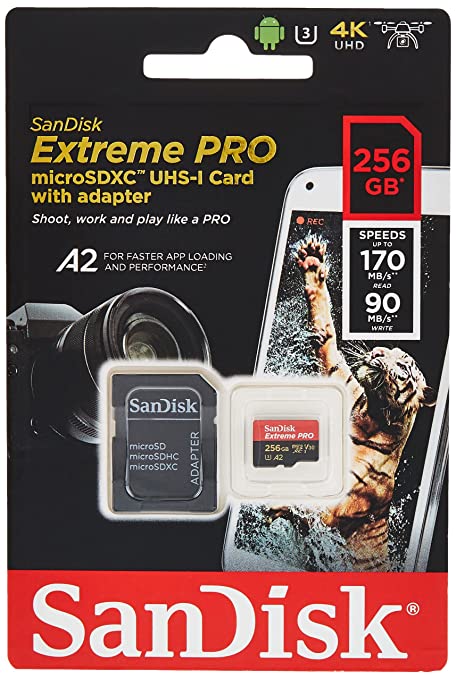 SanDisk Extreme Pro SDXC UHS-I U3 A2 V30 256GB   Adapter