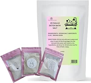 Natural Bath Detox Heavy Metal Detox Bath Helps with congnitive Delays in Kids No Measuring Required Remove Heavy Metal from Body Remove toxins Epsom Salt, Healing Clay Aluminum Free Baking soda 4lb