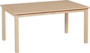 ECR4Kids 30in x 48in Rectangular Hardwood Table with 22in Legs, Kids Furniture, Antique White