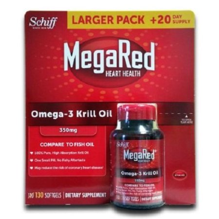 Schiff MegaRed 350 mg Omega-3 Krill Oil, 130 Softgels