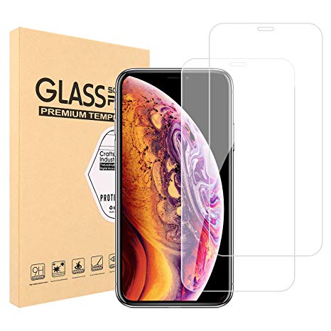 Zayooe Tempered Glass Screen Protector Compatible for iPhone XS Max (2 Pack), High Clarity, Anti Scratch and Fingerprint, Bubble Free