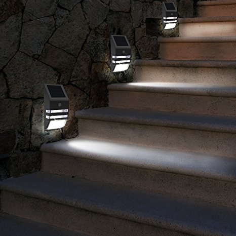 [Solar Pathway Light] OxyLED Solar Motion Sensor Super Bright LED Wall Mount Path Light for Staircase / Step / Garden / Yard / Wall / Drive Way