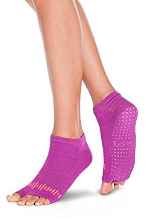 Tucketts Womens Yoga Socks, Toeless Non Slip Skid Grippy Low Cut Socks for Yoga, Pilates, Barre, Studio, Bikram, Ballet, Dance - Anklet Style