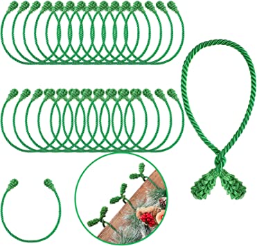 Shappy Christmas Garland Ties Banister Ties Christmas Decorative Twist Ties Reusable and Flexible Twist Ties for Garland, Garland Ties for Banister Home Decoration(Green,24 Pieces)