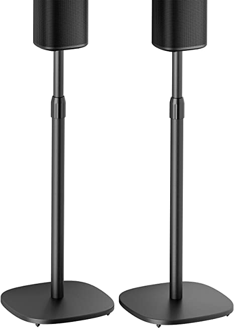 Perlegear Speaker Stands for Sonos One, One SL, Play:1, Play:5, Height Adjustable Floor Speaker Stands for Sonos, Heavy-Duty Surround Sound Speaker Stand Holds up to 15 lbs, PGSS10