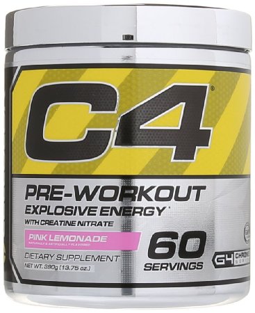 Cellucor C4 Pre Workout Supplements with Creatine, Nitric Oxide, Beta Alanine and Energy, 60 Servings, Pink Lemonade