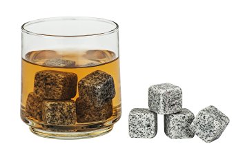 9 Piece Granite Beverage Chilling Stones [Chill Rocks] Whiskey Stones for Whiskey, Wine, Cocktails, and Other Beverages - in Gift Box with Velvet Carrying Pouch - Made of 100% Pure Granite