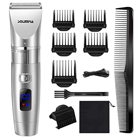 SOLIMPIA Hair Clippers for Men Cordless Professional Barber Salon Hair Trimmer Grooming Cutting Kit Waterproof USB Rechargeable
