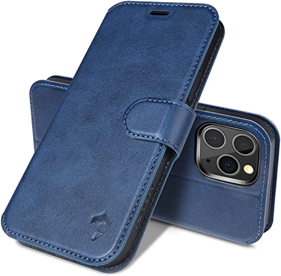HIPPOX Wallet Case for iPhone 12 /iPhone 12 Pro,[Ultra Slim] [Magnet Closure] [Card Slots] [Standing Function] PU Leather Flip Case Compatible with iPhone 12/iPhone 12 Pro 6.1 inch (Blue)