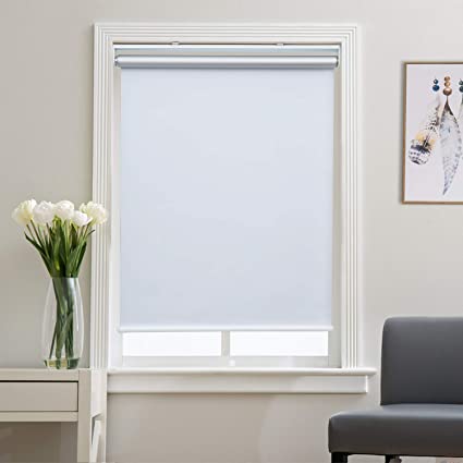 Roller Shade Blackout Shades Window Blinds for Bedroom, Black Out 99% Light & UV, Thermal, Cordless and Easy to Pull Down & Up, White, 31" W x 72" H